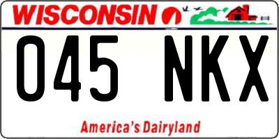 WI license plate 045NKX