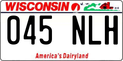 WI license plate 045NLH