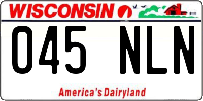 WI license plate 045NLN