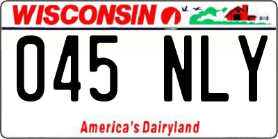 WI license plate 045NLY