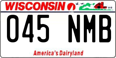 WI license plate 045NMB