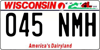 WI license plate 045NMH