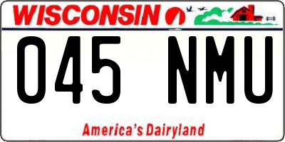 WI license plate 045NMU