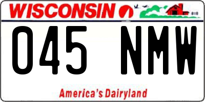 WI license plate 045NMW