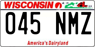 WI license plate 045NMZ