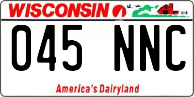 WI license plate 045NNC