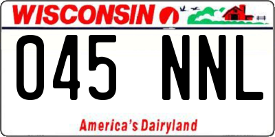 WI license plate 045NNL