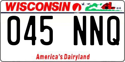 WI license plate 045NNQ