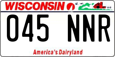 WI license plate 045NNR