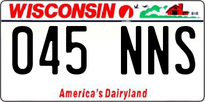 WI license plate 045NNS