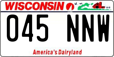 WI license plate 045NNW