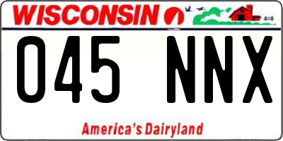 WI license plate 045NNX