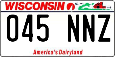 WI license plate 045NNZ