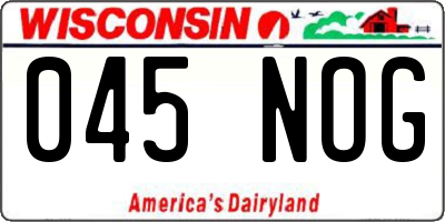 WI license plate 045NOG