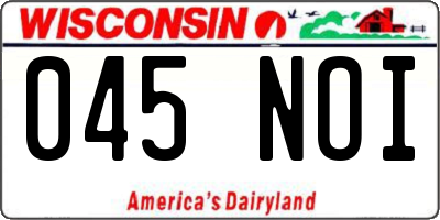 WI license plate 045NOI