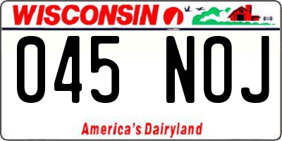 WI license plate 045NOJ