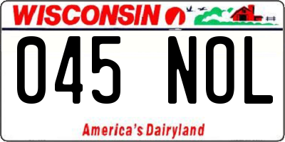 WI license plate 045NOL