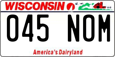 WI license plate 045NOM