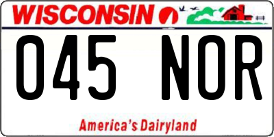 WI license plate 045NOR