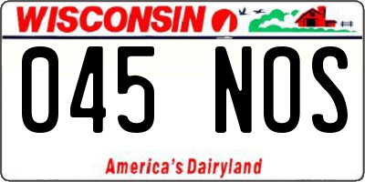 WI license plate 045NOS