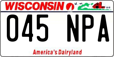 WI license plate 045NPA