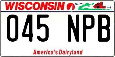 WI license plate 045NPB