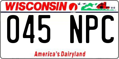 WI license plate 045NPC