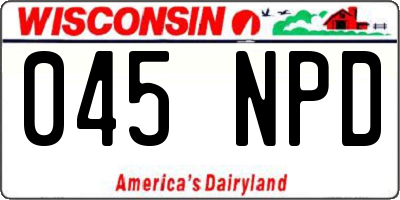 WI license plate 045NPD