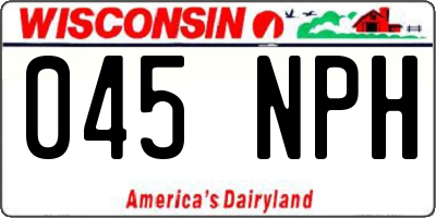 WI license plate 045NPH