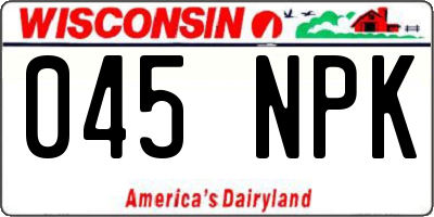 WI license plate 045NPK