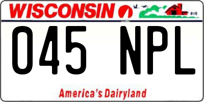 WI license plate 045NPL