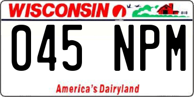 WI license plate 045NPM