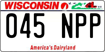 WI license plate 045NPP