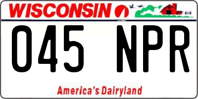 WI license plate 045NPR