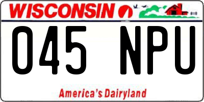 WI license plate 045NPU