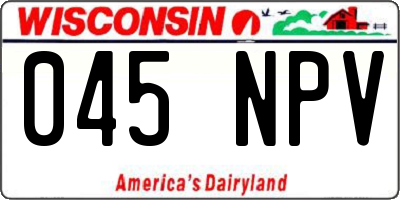WI license plate 045NPV