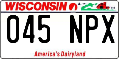 WI license plate 045NPX