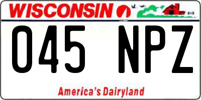 WI license plate 045NPZ