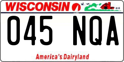 WI license plate 045NQA
