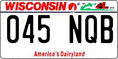 WI license plate 045NQB