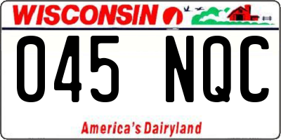 WI license plate 045NQC