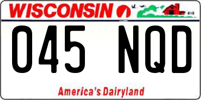 WI license plate 045NQD