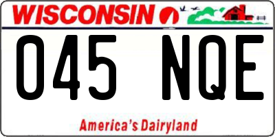 WI license plate 045NQE