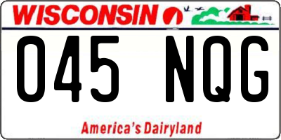 WI license plate 045NQG