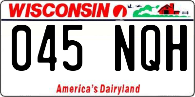 WI license plate 045NQH