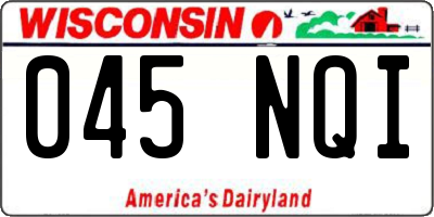 WI license plate 045NQI