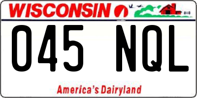 WI license plate 045NQL