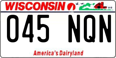 WI license plate 045NQN