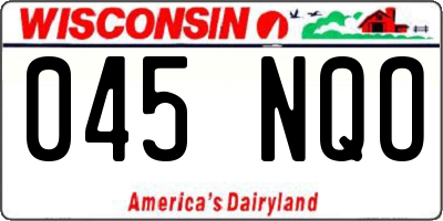 WI license plate 045NQO