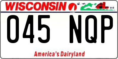 WI license plate 045NQP